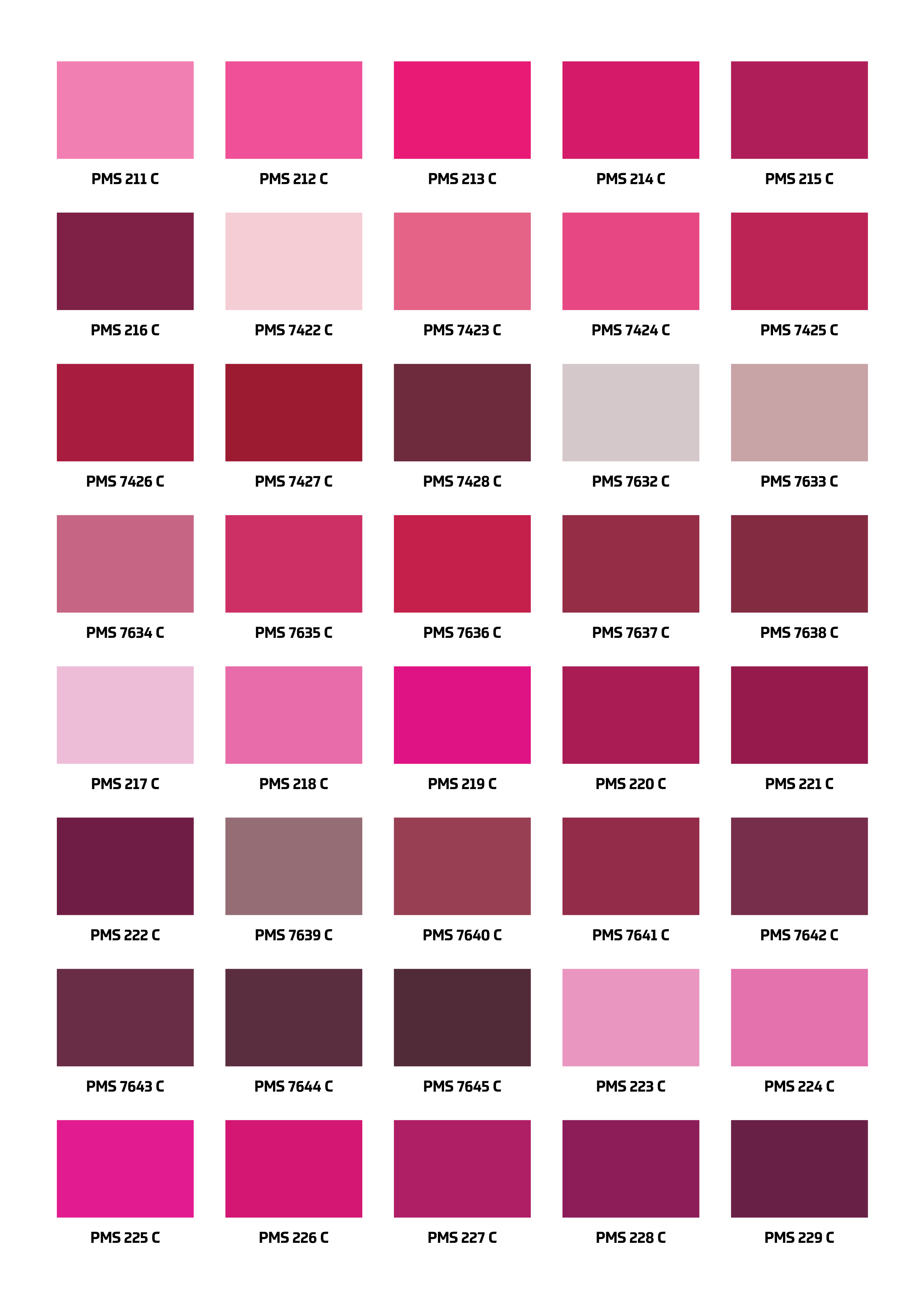 Pantone Colour Chart