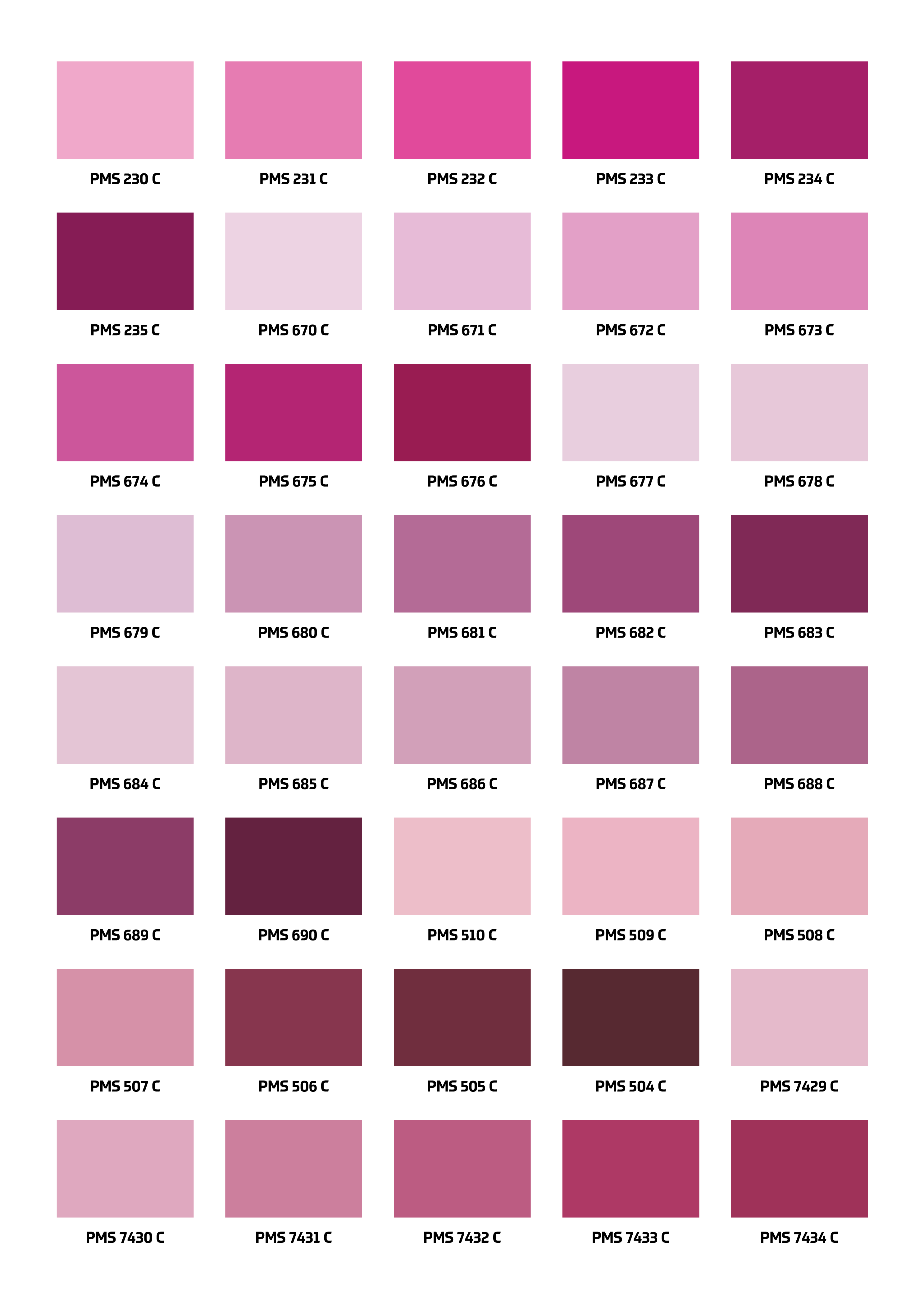 Lilac Colour Chart