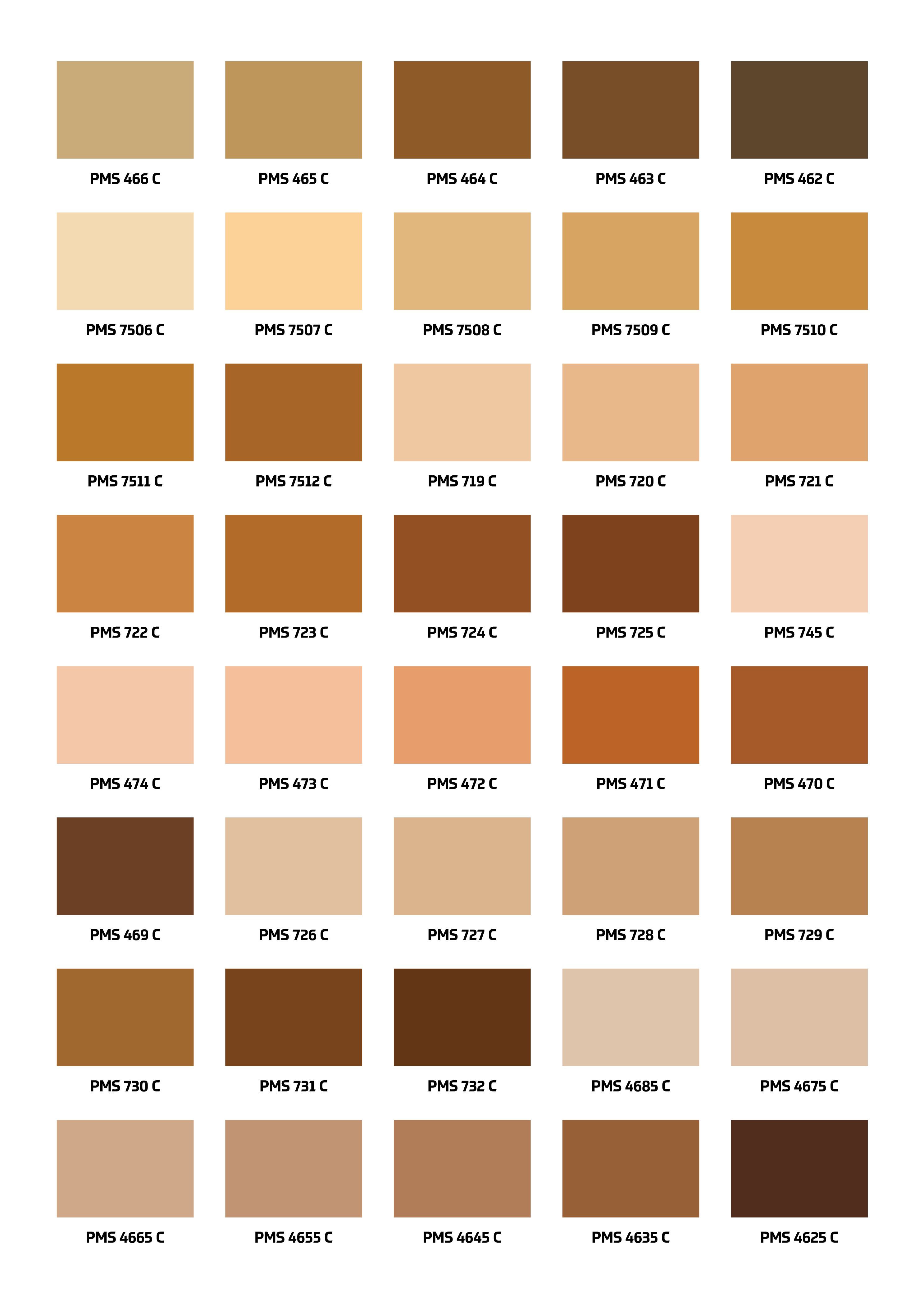 Brown Pantone Color Chart