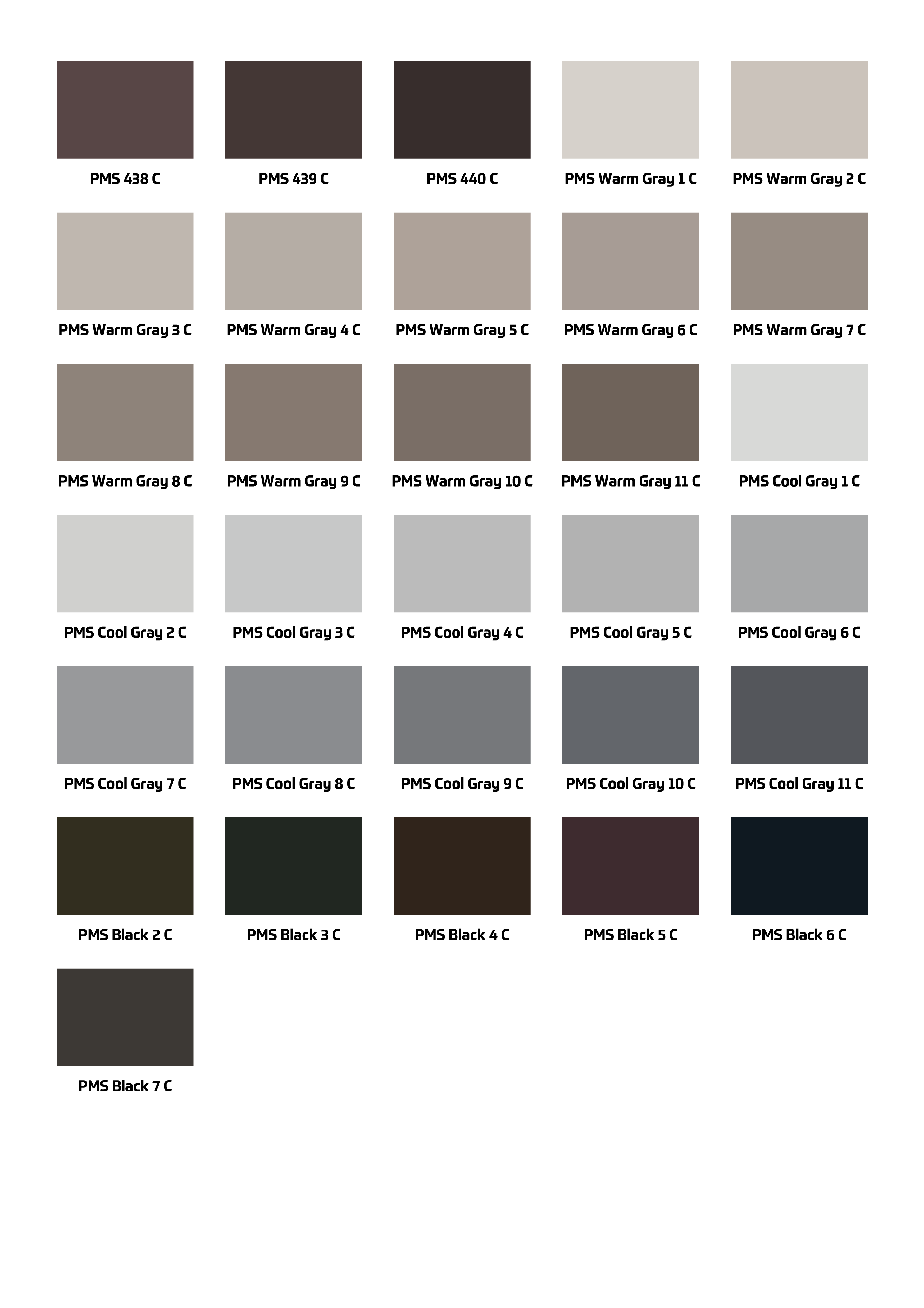 Pantone Colour Chart