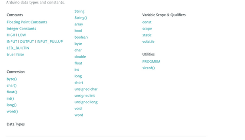 Arduino IDE Variable Types