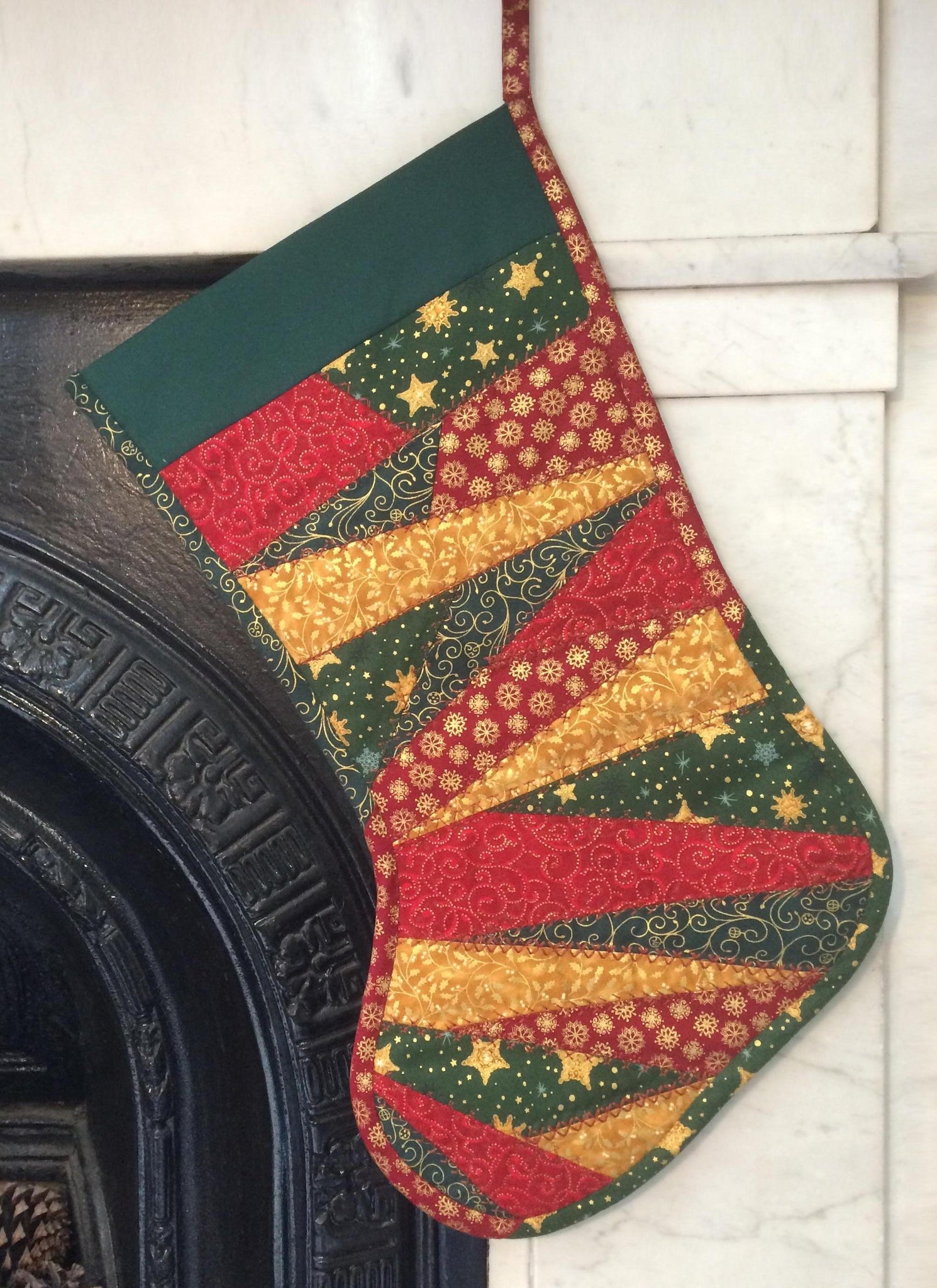 Crazy Patchwork Christmas Stocking Quilting Pattern – Village Fabrics