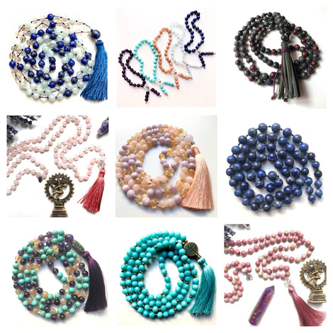 Spiritual jewelry with meaning: 108 mala beads, Tantric Necklaces ...