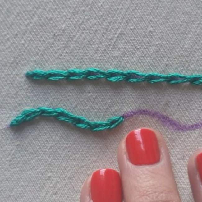 Photo of chain stitch examples