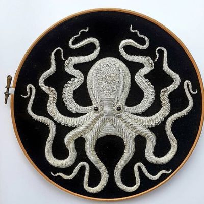 Image of ECCI Modern goldwork octopus
