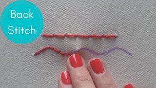 Photo of someone completing a line of back stitches