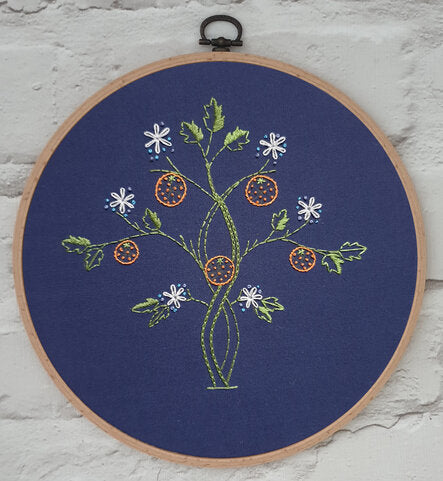 Embroidered orange tree