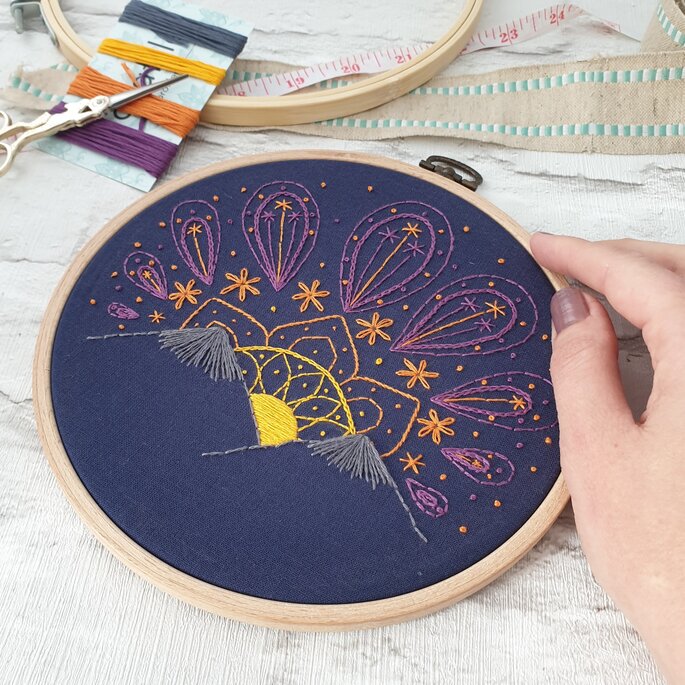 Paraffle's paisley sunrise embroidery pattern