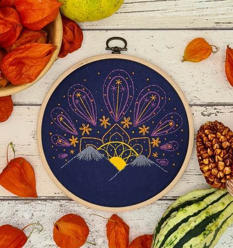 Paisley sunset embroidery hoop kit