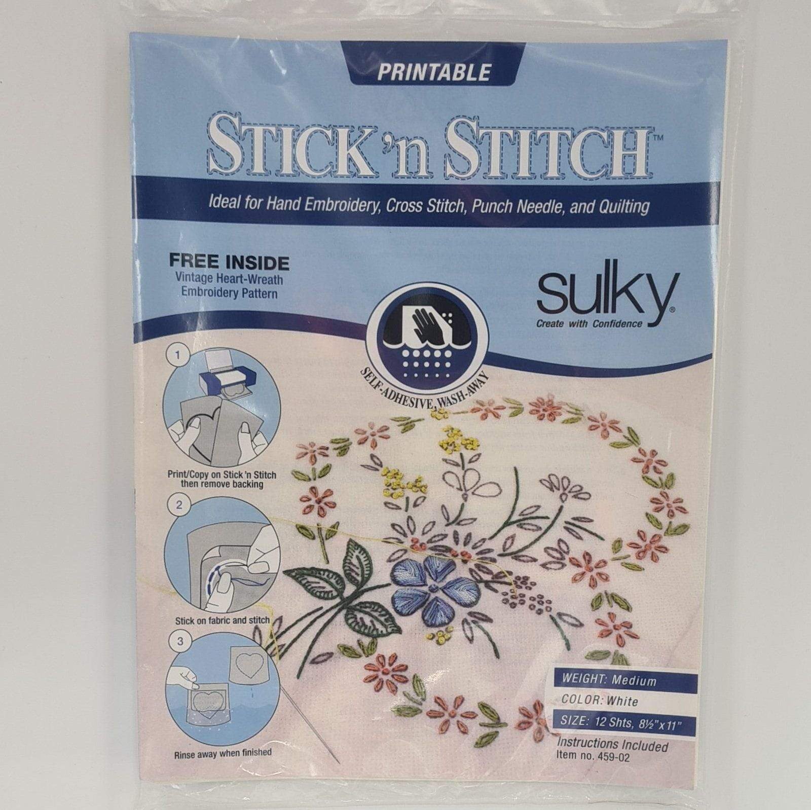 Stick and Stitch Paper Printable Embroidery Transfer Paper Water-soluble  Stabilizer Embroidery Supple for Beginner Sulky Fabri-solvy 