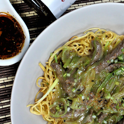 Mei's homemade Chiu Chow Chilli Oil Crispy Pan-Fried Noodles