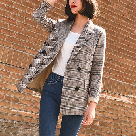 vintage plaid blazer