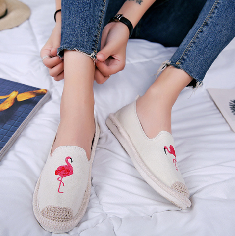 embroidered canvas shoes