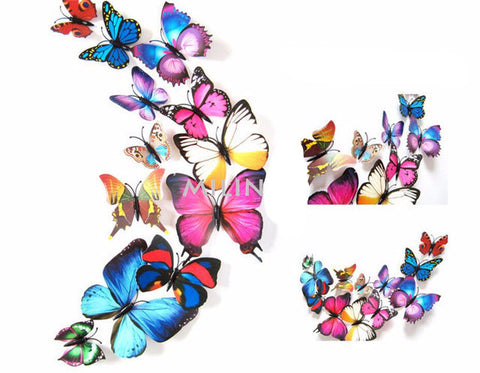 Download 12 Piece 3d Butterfly Wall Decor Turbodealz