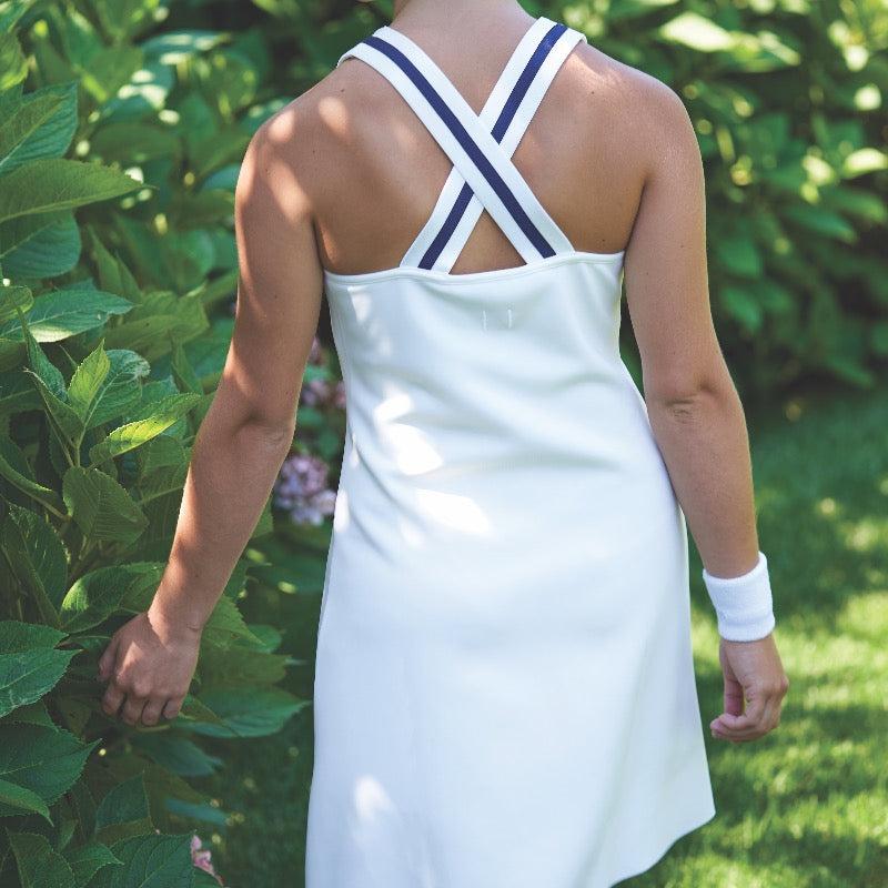 Hedge Douglas Tennis Dress - Cream (Navy strap) Thumbnail Image 1