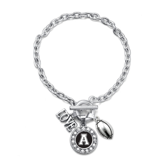 Silver My Script initials - Letter S Circle Charm Braided Bracelet