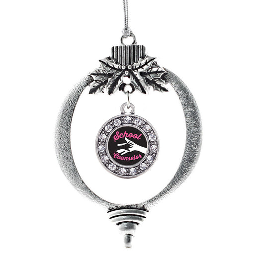 Inspired Silver - Black and White Mija Charm Ornament - Silver Pave Heart  Charm Snowman Ornament with Cubic Zirconia Jewelry