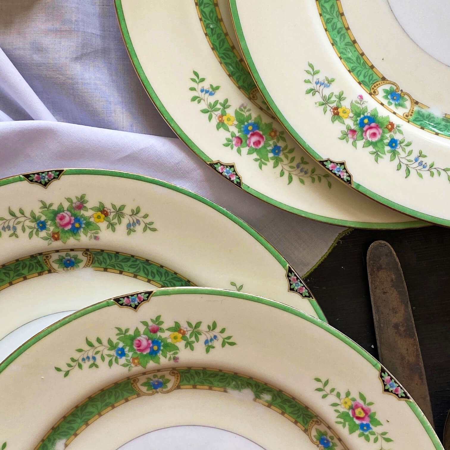 Antique Noritake Leandro Dinner Plates Circa 1921 1924 Set Of Five P In The Vintage Kitchen Shop