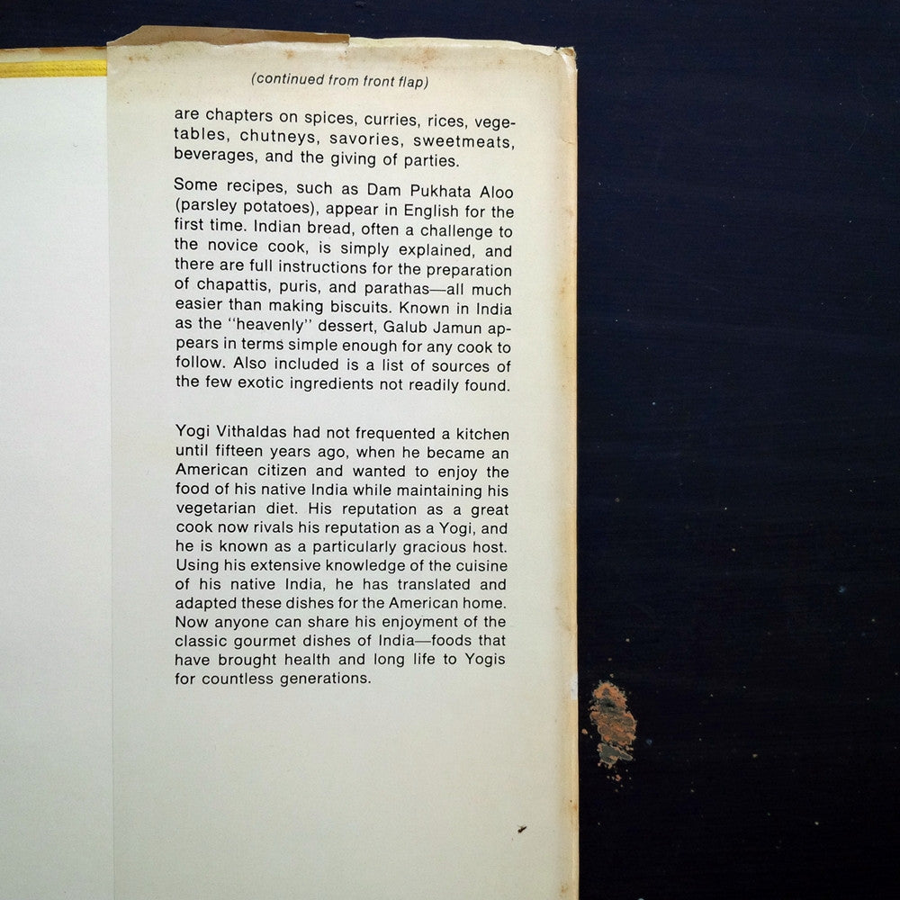 The Yogi Cook Book - Yogi Vithaldas and Susan Roberts - 1960s Vegetari ...