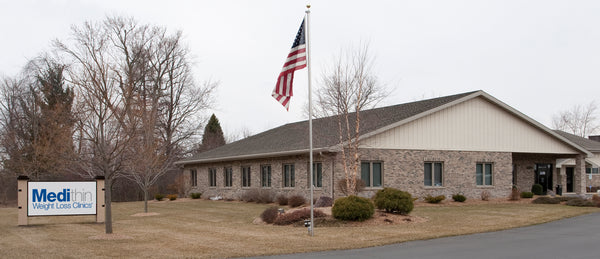 Medithin building exterior with business name sign