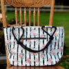 Black White and Blooms Bag