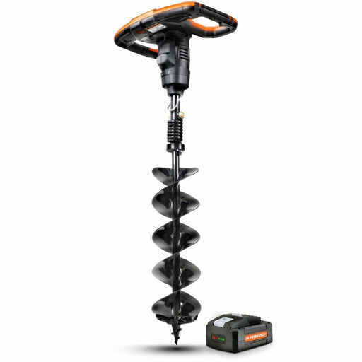 Landworks Electric Ice Auger - 8 x 30 Bit, 48V 2Ah Battery