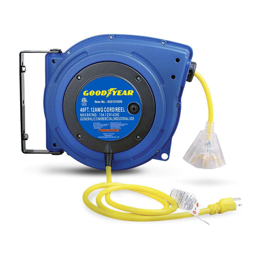 Goodyear Mountable Retractable Air Hose Reel - 1/4 x 50' Ft, 3