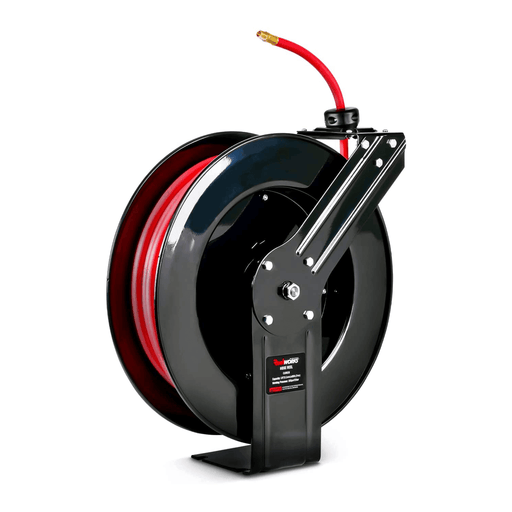 ReelWorks Mountable Retractable Air Hose Reel - 1/4 x 65'FT, 3