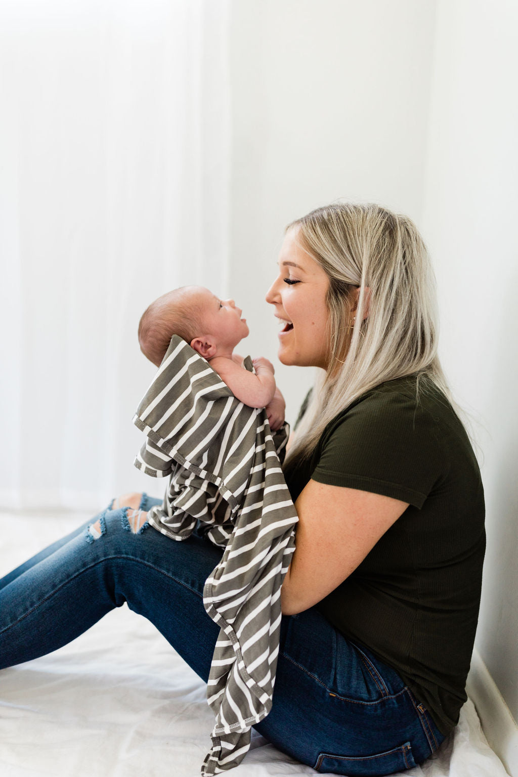 olive swaddle blanket