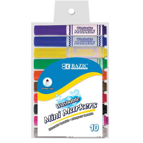 Bazic 8 Color Jumbo Triangle Washable Markers