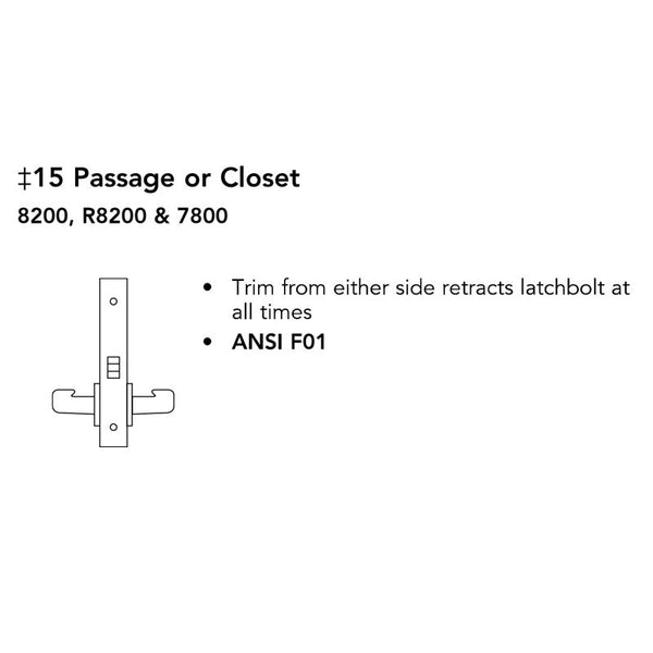 Sargent V20-8265-LNL-US26D Privacy Bathroom Mortise Lock, With V20  Indicator, L-Lever, LN-Rose, Field Reversible, ASA Strike, Grade 1, Satin  Chrome