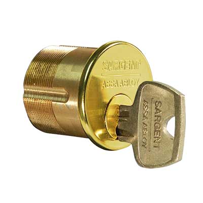 Sargent 41 LA KD, 1-1/8 In. 6 Pin Mortise Cylinder, LA Keyway, Keyed D