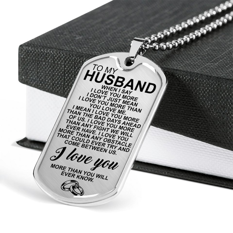 husband dog tag necklace