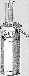 Photo of first design of a steam-powered cylinder