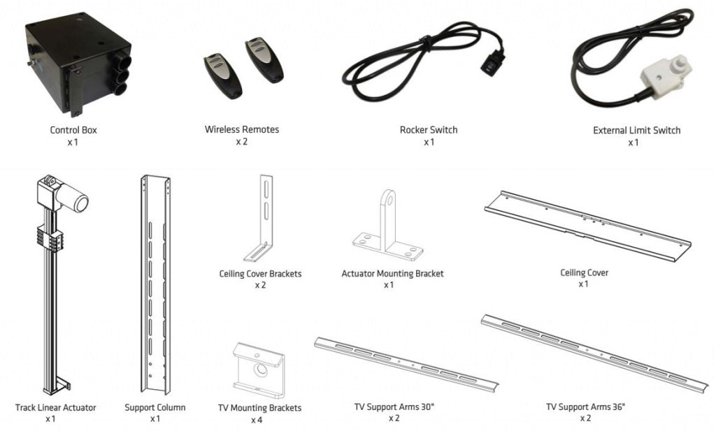 Required items for drop down TV