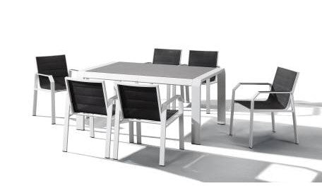 Nomad 7 Piece Outdoor Dining Setting in White