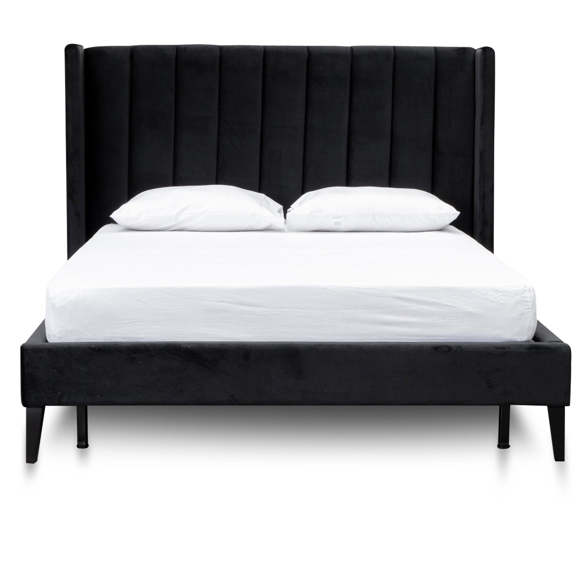 Hillsdale Velvet Queen Bed Frame - Black | Interior Secrets