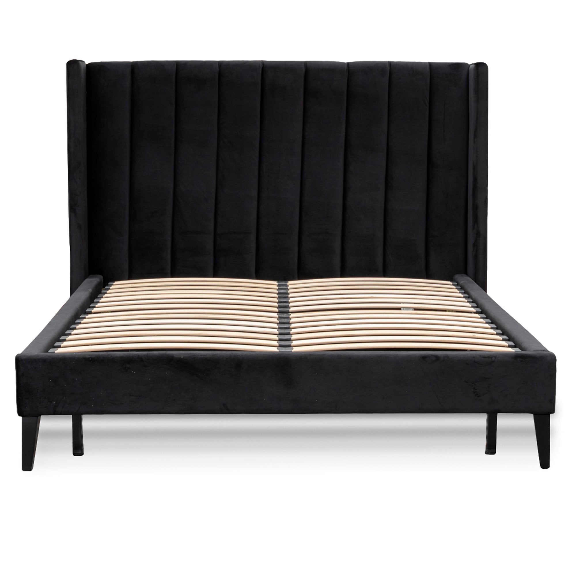 Hillsdale Velvet Queen Bed Frame - Black | Interior Secrets