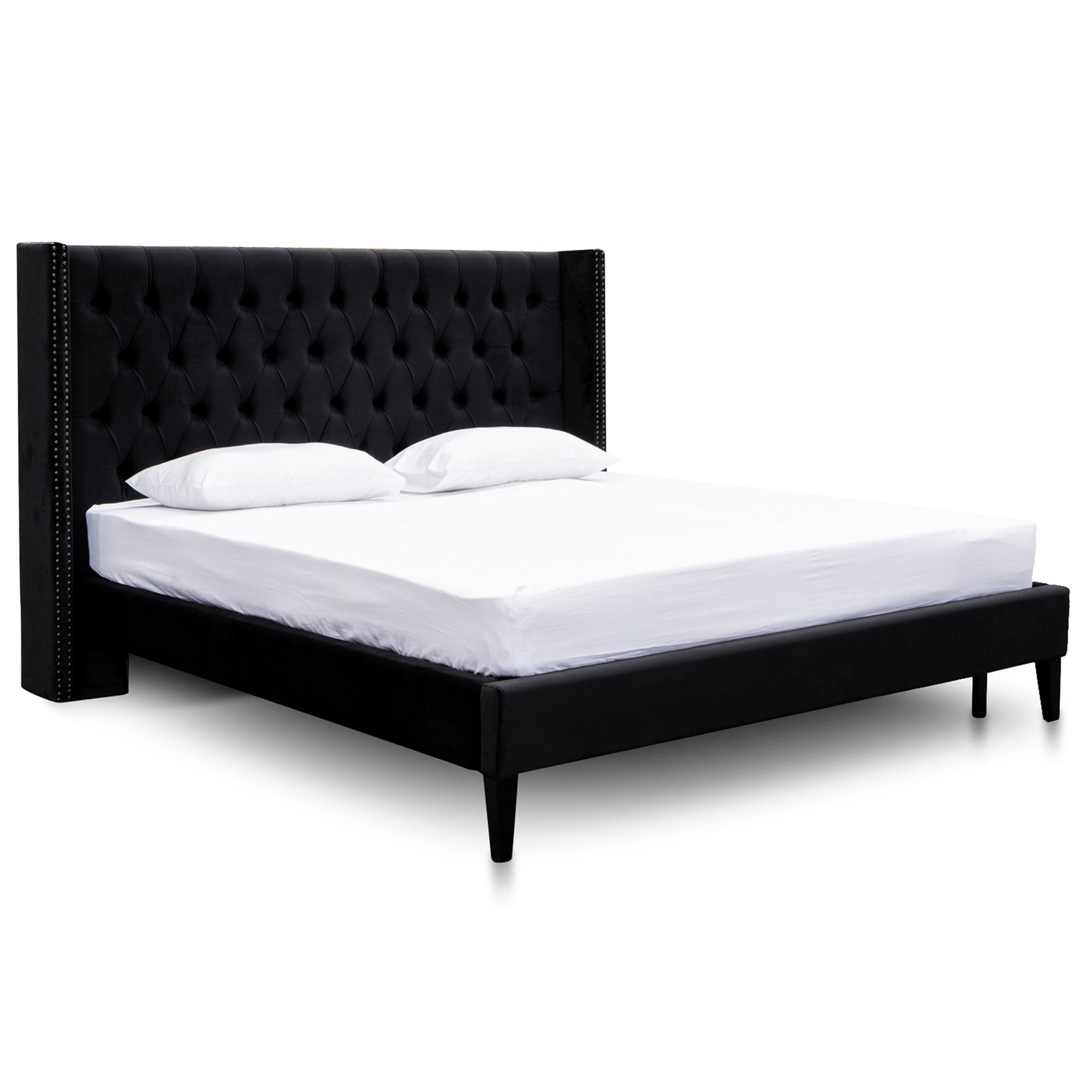 Carolina King Sized Bed Frame Black Velvet Interior Secrets