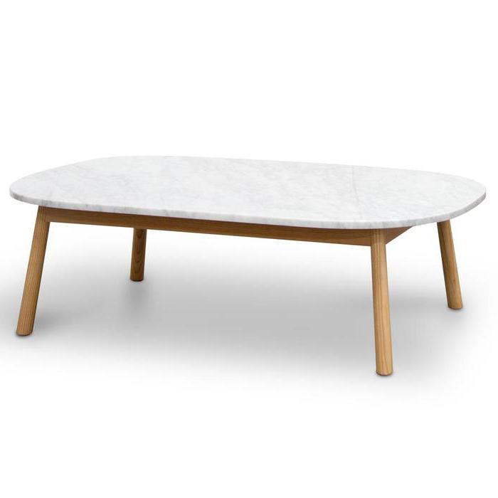 Hamilton 110cm Oval Marble Coffee Table - Natural Base ...