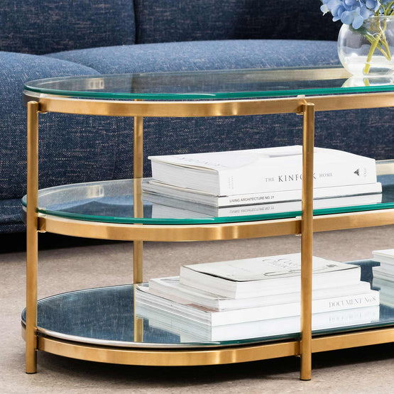 two tier oval coffee table