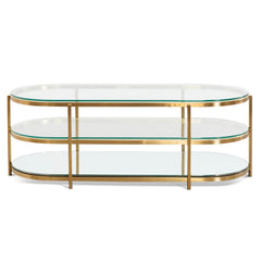 two tier oval coffee table