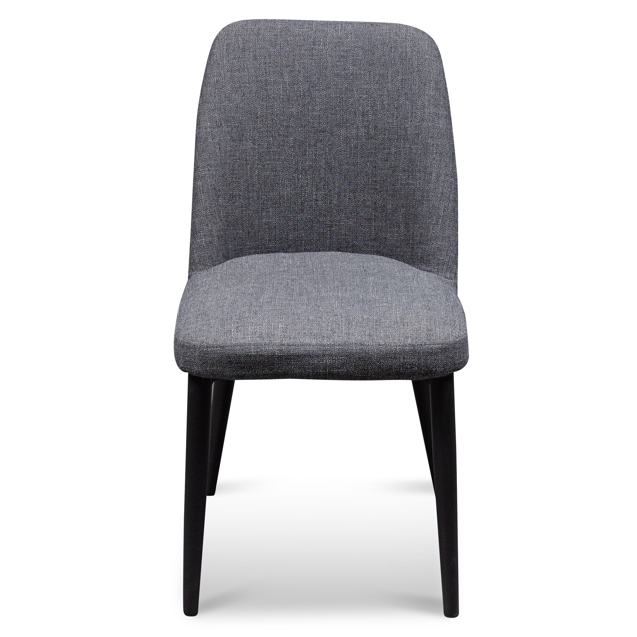 Cesar Fabric Dining Chair - Dark Grey in Black Legs | Interior Secrets