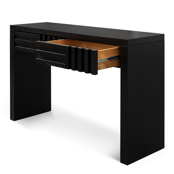 Ex Display - Julio 1.3m Wooden Console Table with Drawers - Textured Expresso Black DT2906-VA-GCDISP