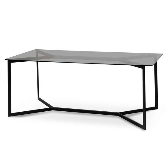 glass dining table white base