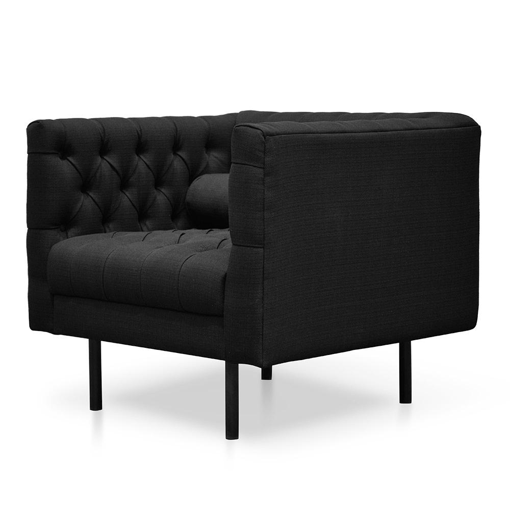 black fabric armchair