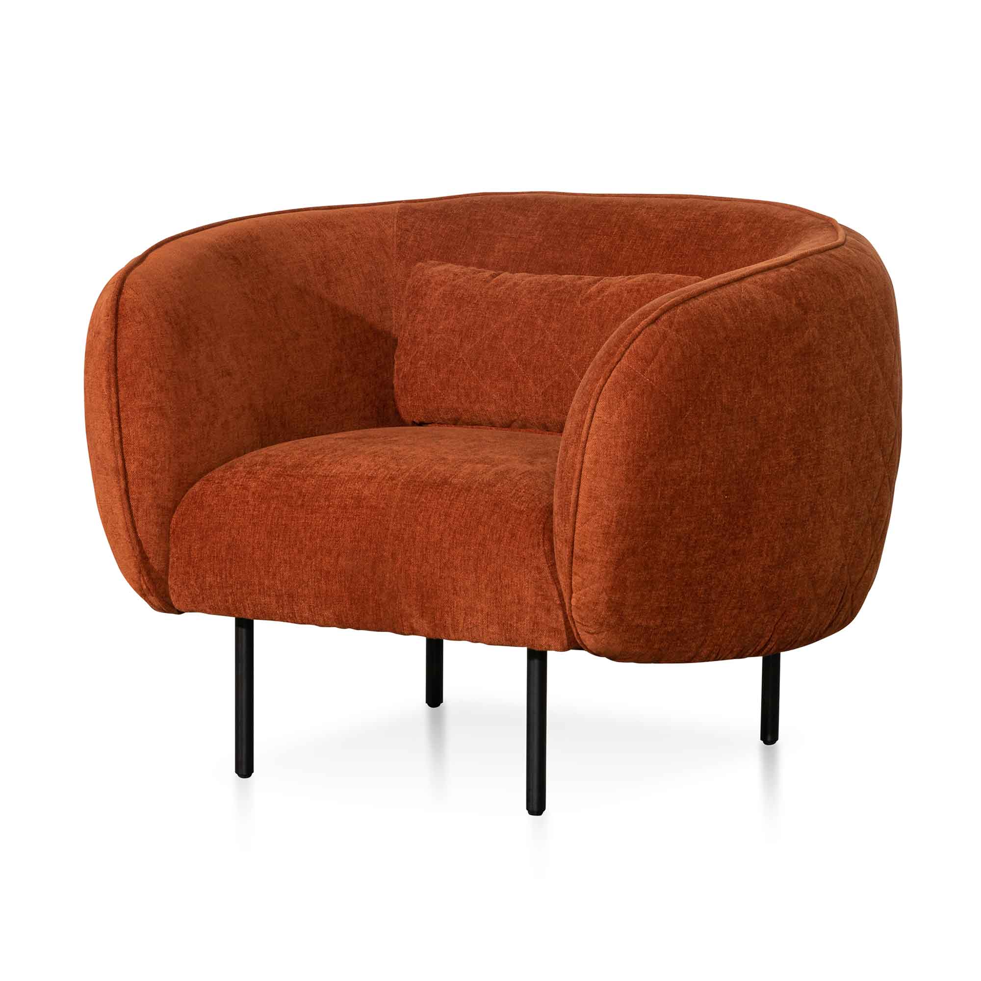 rust colour armchair