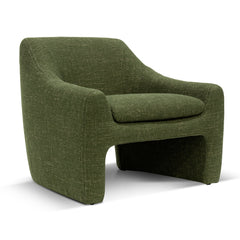 green linen armchair