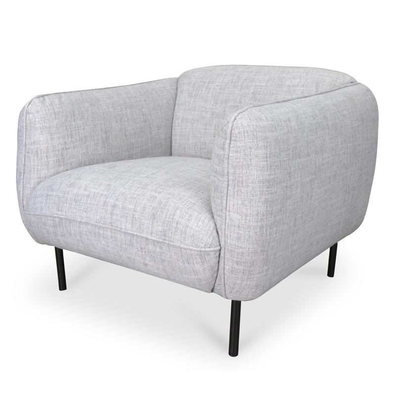 gray fabric armchair