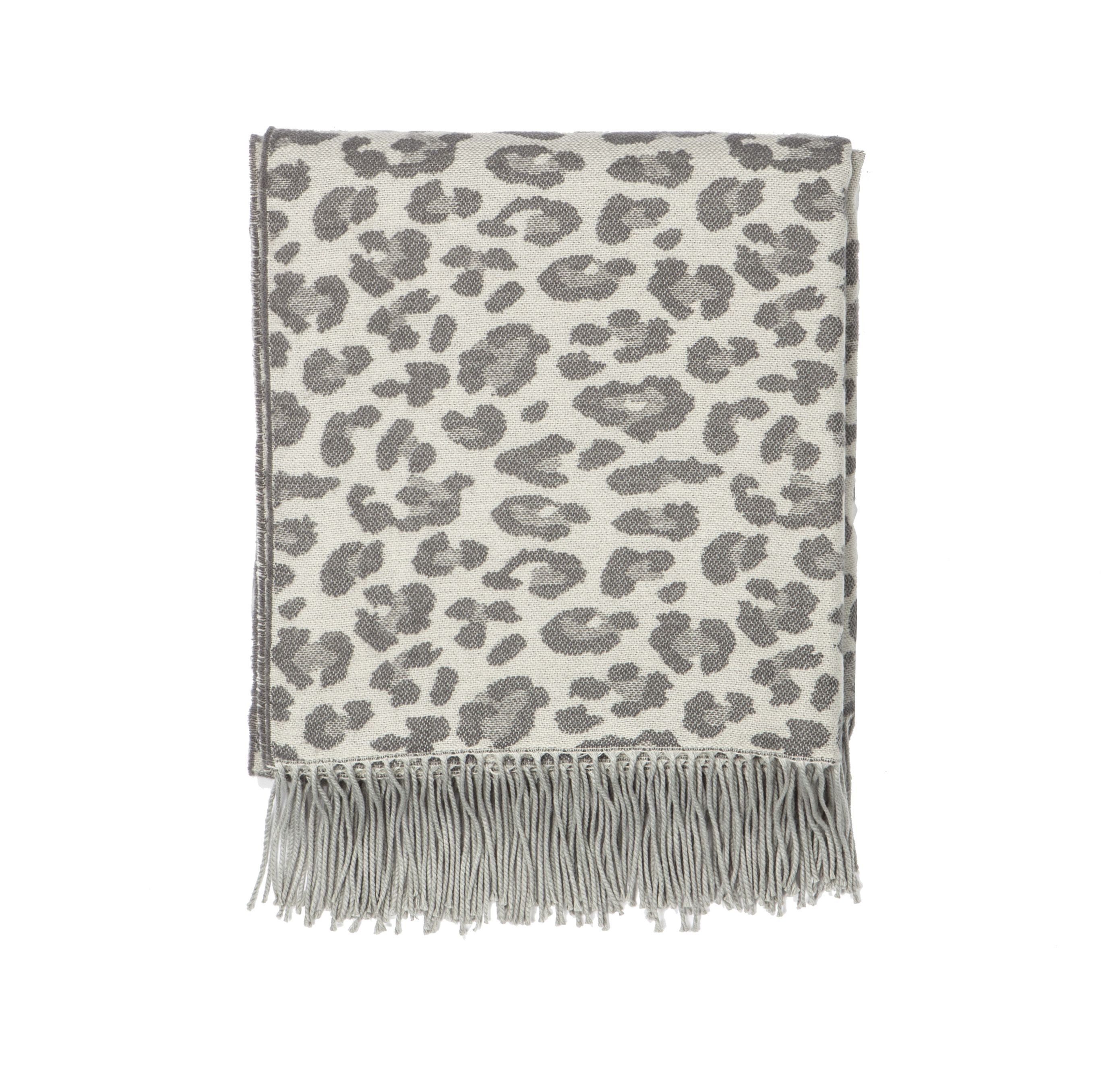 Leopard Throw Rug - Grey | Interior Secrets